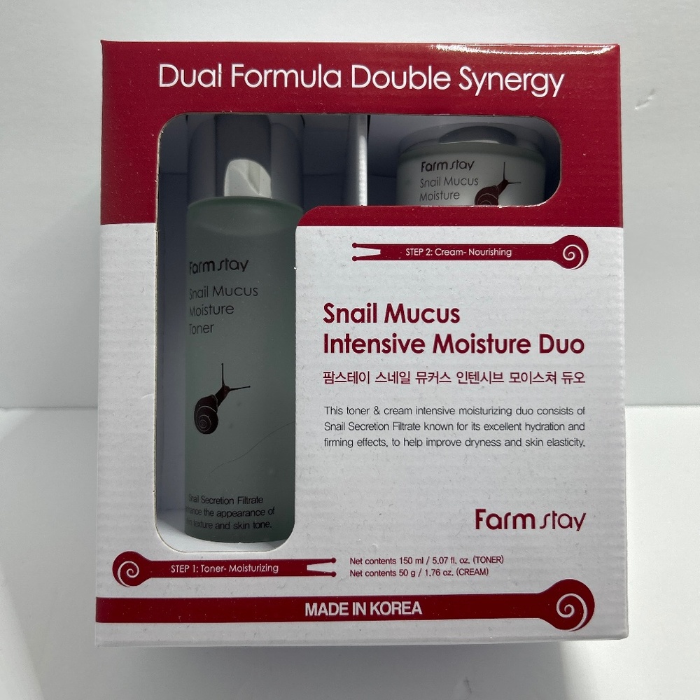 🍀 FarmStay 🍀 Snail Mucus Intensive Moisture Duo Toner Cream Korea Beauty SET🍀